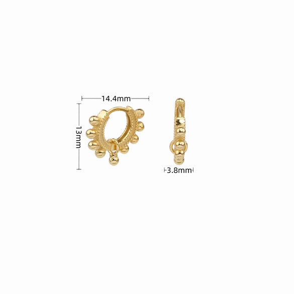 Wholesale Ear Clips 925 Sterling Silver Round Bead Electroplated For Women