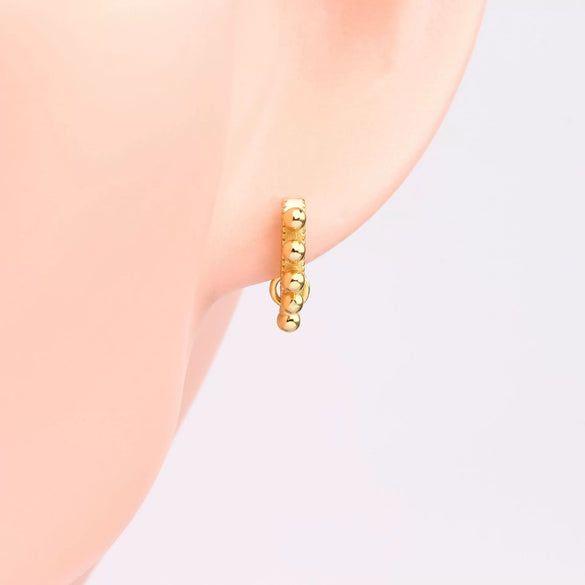 Wholesale Ear Clips 925 Sterling Silver Round Bead Electroplated For Women
