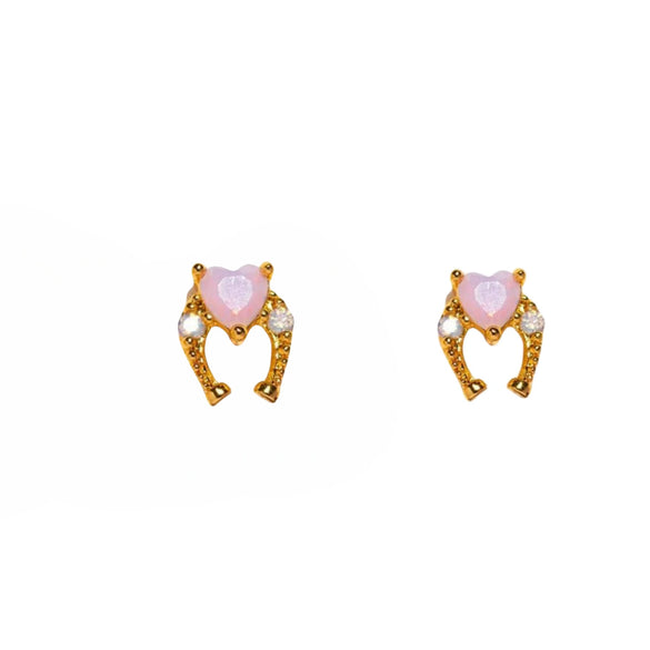 Wholesale Ear Jewelry Copper Inlaid Zircon Geometric Fivepointed Star Heart Women's