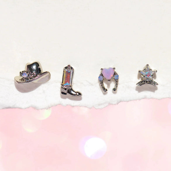 Wholesale Ear Jewelry Copper Inlaid Zircon Geometric Fivepointed Star Heart Women's