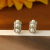 Wholesale Ear Jewelry French Retro Style Geometric Cshaped Copper Electroplating Zircon Pearl Earrings