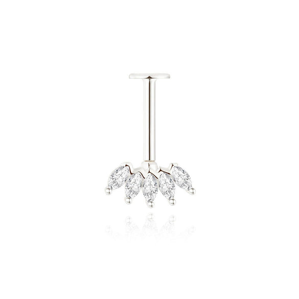 Wholesale Ear Jewelry S925 Sterling Silver Geometric Marquise Style Environmentally Friendly Electroplated Unisex
