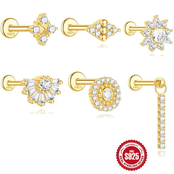 Wholesale Ear Jewelry S925 Sterling Silver Geometric Style Environmentally Friendly Electroplated