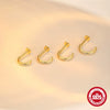 Wholesale Ear Jewelry S925 Sterling Silver Microinlaid Zircon Geometric Cartilage Flat Head Spiral Puncture Environmentally Friendly Plating Unisex
