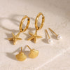 Wholesale Ear Jewelry Stainless Steel Animal Zodiac Electroplated Starfish Pearl Shell Earrings For Women