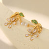 Wholesale Ear Jewelry Stainless Steel 18K Gold Plated Flower Earrings