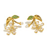 Wholesale Ear Jewelry Stainless Steel 18K Gold Plated Flower Earrings