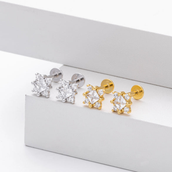 Wholesale Ear Jewelry 925 Sterling Silver Star Electroplated For Women