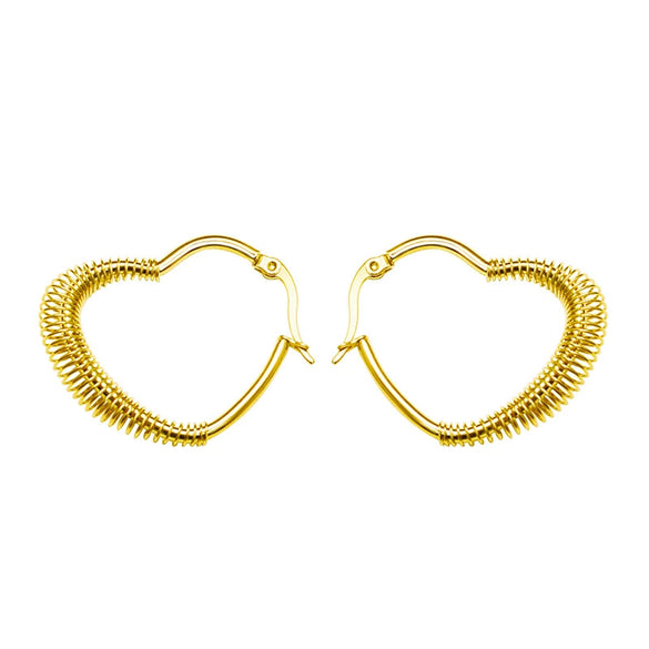 Wholesale Ear Jewelry 316L Stainless Steel Electroplated Peach Heart Retro Style