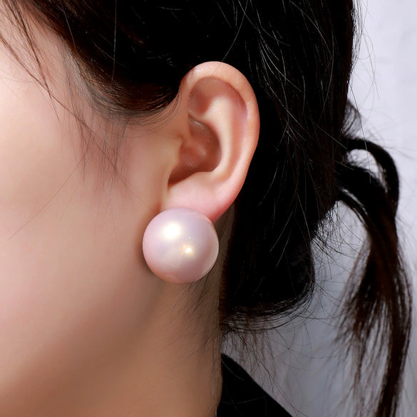 Wholesale Ear Nail Copper S925 Silver Needle Simple Geometric Dripping Oil Pearl Women's