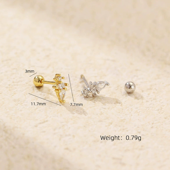 Wholesale Ear Nail S925 Silver Drop Shape Electroplated For Women