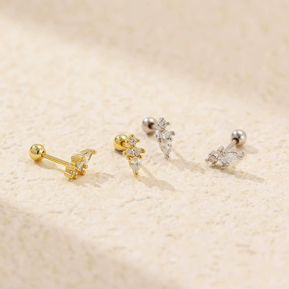 Wholesale Ear Nail S925 Silver Drop Shape Electroplated For Women