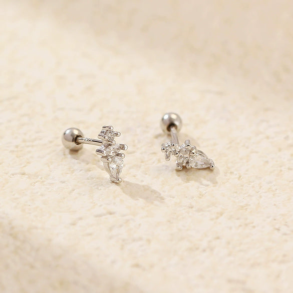 Wholesale Ear Nail S925 Silver Drop Shape Electroplated For Women
