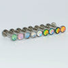 Wholesale Ear Nail Stainless Steel Gold Plated Inlaid With Artificial And Semiprecious Stones Geometric Style