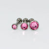Wholesale Ear Nails And Cartilage Nails G23 Pure Titanium Cz Gemstone Electroplated