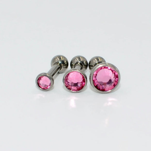 Wholesale Ear Nails And Cartilage Nails G23 Pure Titanium Cz Gemstone Electroplated