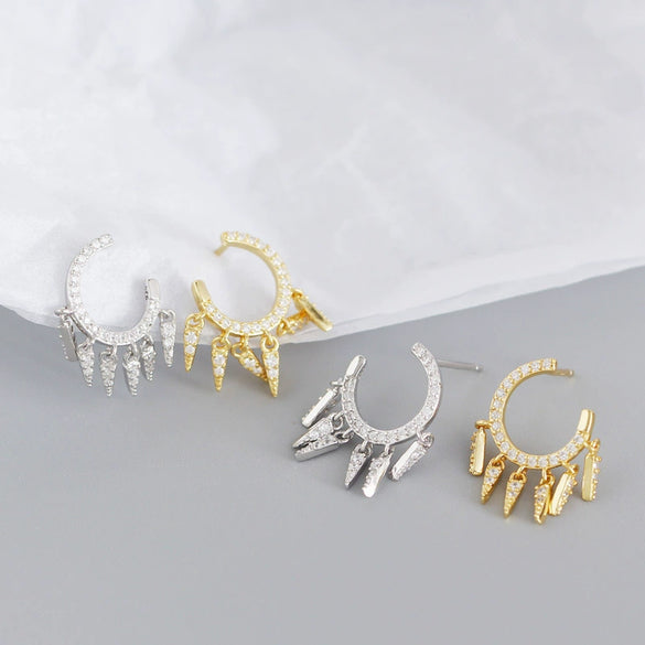 Wholesale Ear Stud Jewelry S925 Sterling Silver Geometric Design Electroplated For Women