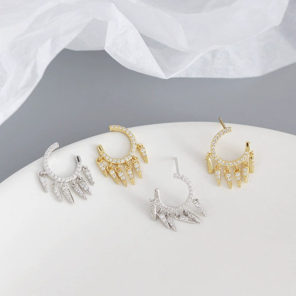 Wholesale Ear Stud Jewelry S925 Sterling Silver Geometric Design Electroplated For Women