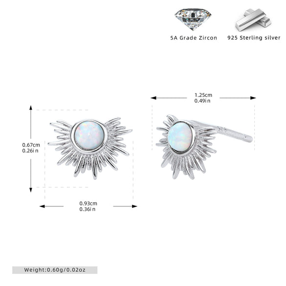Wholesale Ear Studs S925 Sterling Silver Irregular Fanshaped Semiround Geometric Electroplating Vintage Light Luxury Minimalist Women's