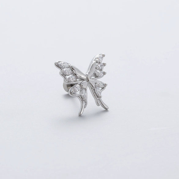 Wholesale Ear Studs Titanium Steel Butterfly Electroplated For Women