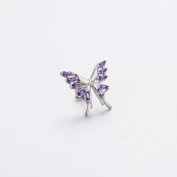 Wholesale Ear Studs Titanium Steel Butterfly Electroplated For Women