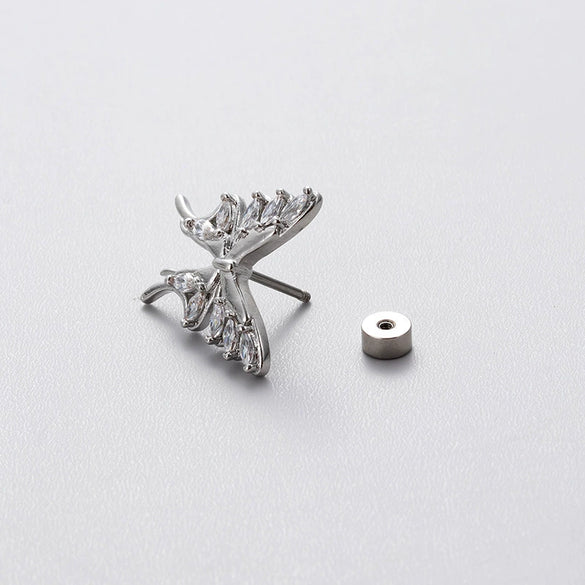 Wholesale Ear Studs Titanium Steel Butterfly Electroplated For Women