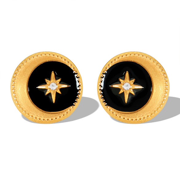 Wholesale Ear Studs 316L Stainless Steel Geometric Dripping Oil Artistic Style
