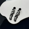 Wholesale Earrings Acrylic Punk Style With Butterfly Skull Dagger Cartoon Characters Stainless Steel Ear Needles Electroplating