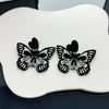 Wholesale Earrings Acrylic Punk Style With Butterfly Skull Dagger Cartoon Characters Stainless Steel Ear Needles Electroplating