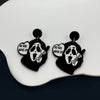 Wholesale Earrings Acrylic Punk Style With Butterfly Skull Dagger Cartoon Characters Stainless Steel Ear Needles Electroplating