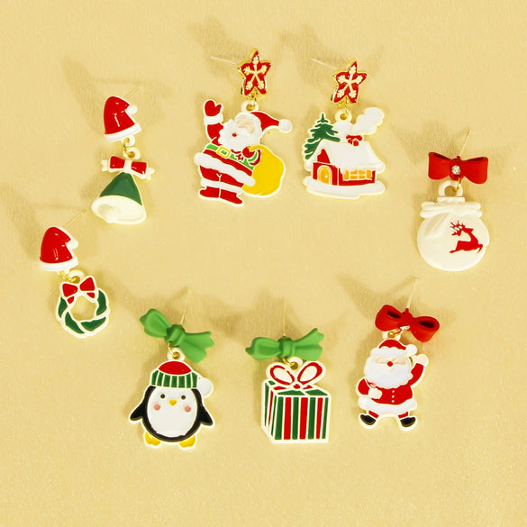 Wholesale Earrings Alloy Cute Festival Elements Bow Cartoon Character