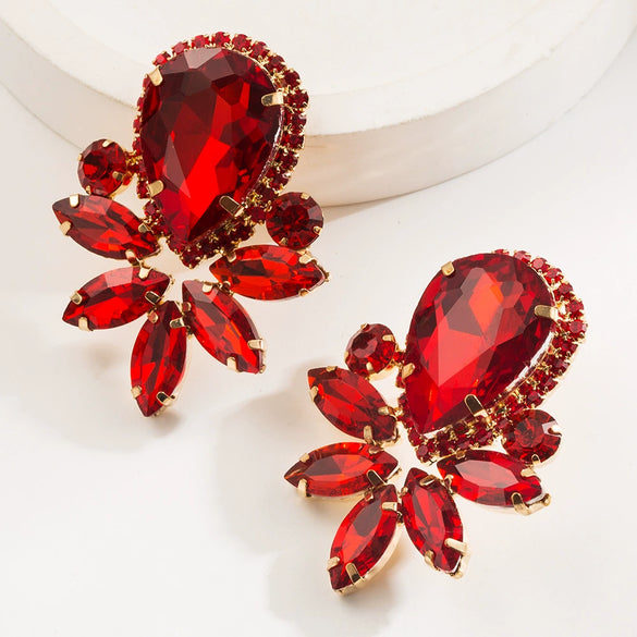 Wholesale Earrings Alloy Diamond Dropshaped Minimalist Natural For Women