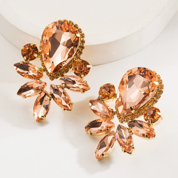 Wholesale Earrings Alloy Diamond Dropshaped Minimalist Natural For Women
