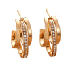 Wholesale Earrings Alloy Geometric Cshaped Diamond Retro Light Luxury Style Electroplated For Women