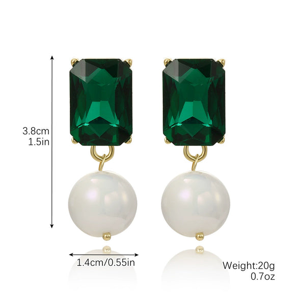 Wholesale Earrings Alloy Material Geometric Style Diamond Design