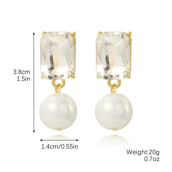 Wholesale Earrings Alloy Material Geometric Style Diamond Design