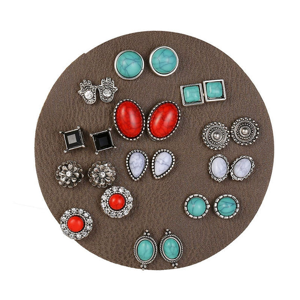 Wholesale Earrings Alloy Resin Cat's Eye Geometric Electroplating For Women
