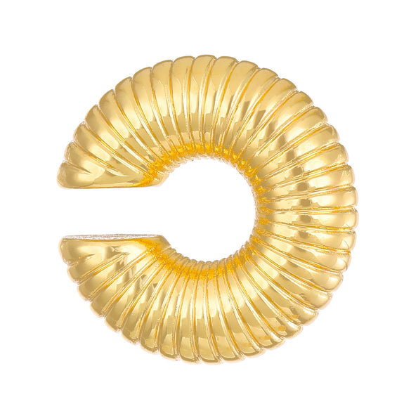 Wholesale Earrings Ccb Material Geometric Style Oval Hollow Electroplated Ear Clip