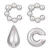 Wholesale Earrings Ccb Material Geometric Style Oval Hollow Electroplated Ear Clip