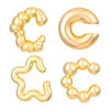 Wholesale Earrings Ccb Material Geometric Style Oval Hollow Electroplated Ear Clip
