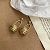 Wholesale Earrings Copper Alloy Geometric Matte Circle Knotted Hanging Basket Non Pierced Screw Clip