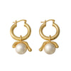 Wholesale Earrings Copper And Pearl French Retro U Shape Inlaid With Pearls