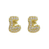 Wholesale Earrings Copper Balloon Bubble With Cute Letter Design Electroplated For Women