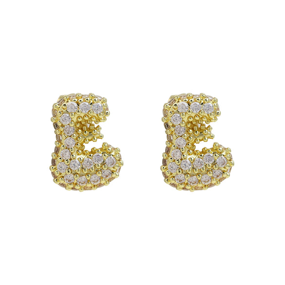 Wholesale Earrings Copper Balloon Bubble With Cute Letter Design Electroplated For Women