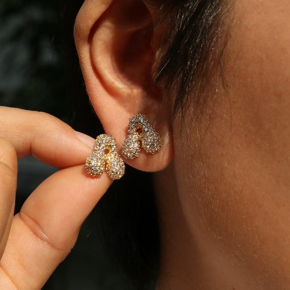Wholesale Earrings Copper Balloon Bubble With Cute Letter Design Electroplated For Women