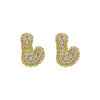 Wholesale Earrings Copper Balloon Bubble With Cute Letter Design Electroplated For Women
