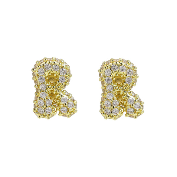Wholesale Earrings Copper Balloon Bubble With Cute Letter Design Electroplated For Women