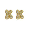 Wholesale Earrings Copper Balloon Bubble With Cute Letter Design Electroplated For Women