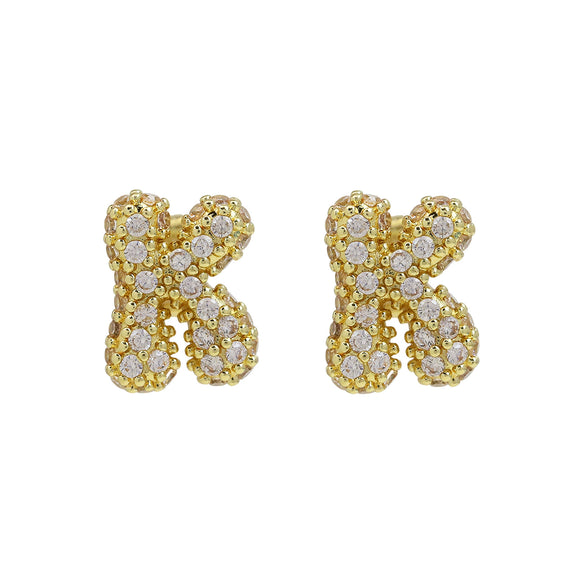 Wholesale Earrings Copper Balloon Bubble With Cute Letter Design Electroplated For Women