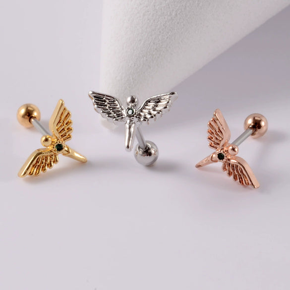 Wholesale Earrings Copper Candycolored Dreamchasing Dragonfly Animal Electroplated Heart Shape